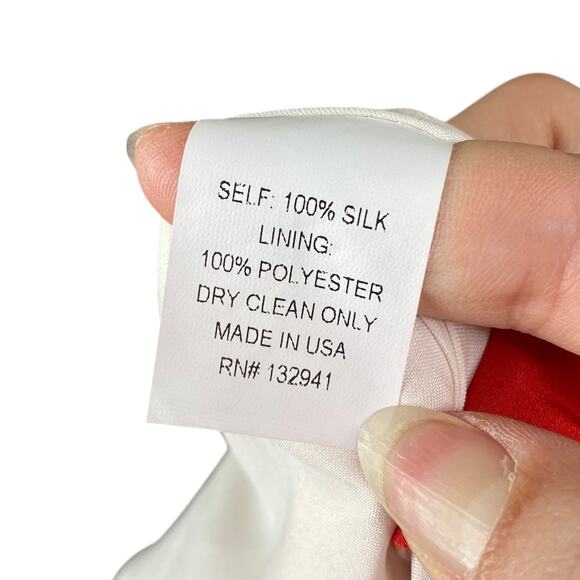 Amanda Uprichard Red V-neck Cap Sleeve Silk Mini Dress SZ XS - Picture 9 of 9